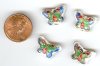4 11x17mm White Cloisonné Butterflies